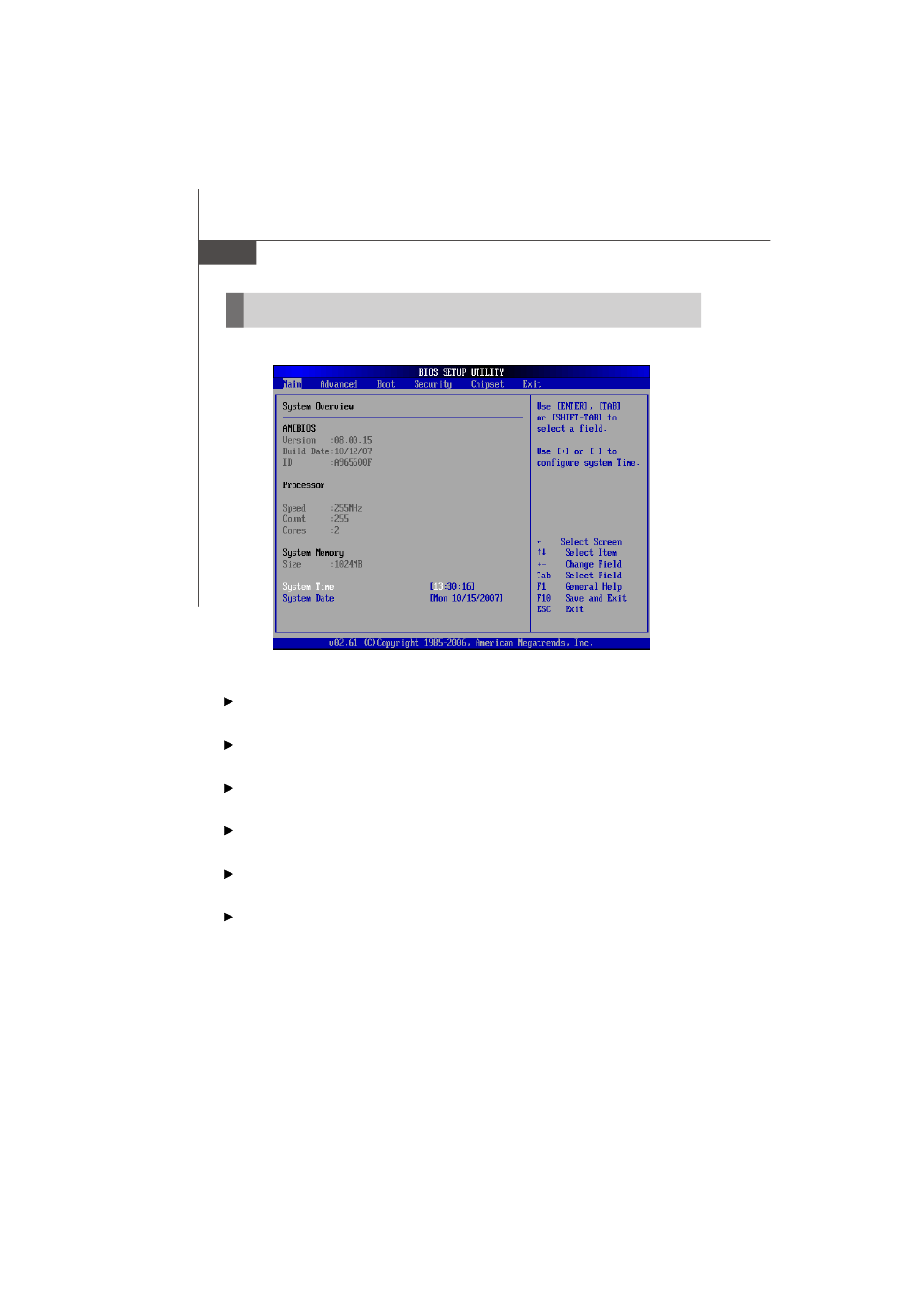 The menu bar | MSI MS-9656 series User Manual | Page 36 / 81