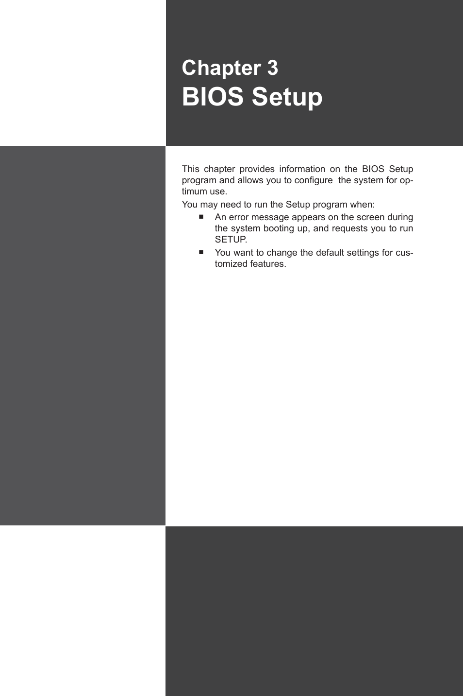 Chapter 3, Bios setup | MSI MS-91F7 2011 User Manual | Page 29 / 46