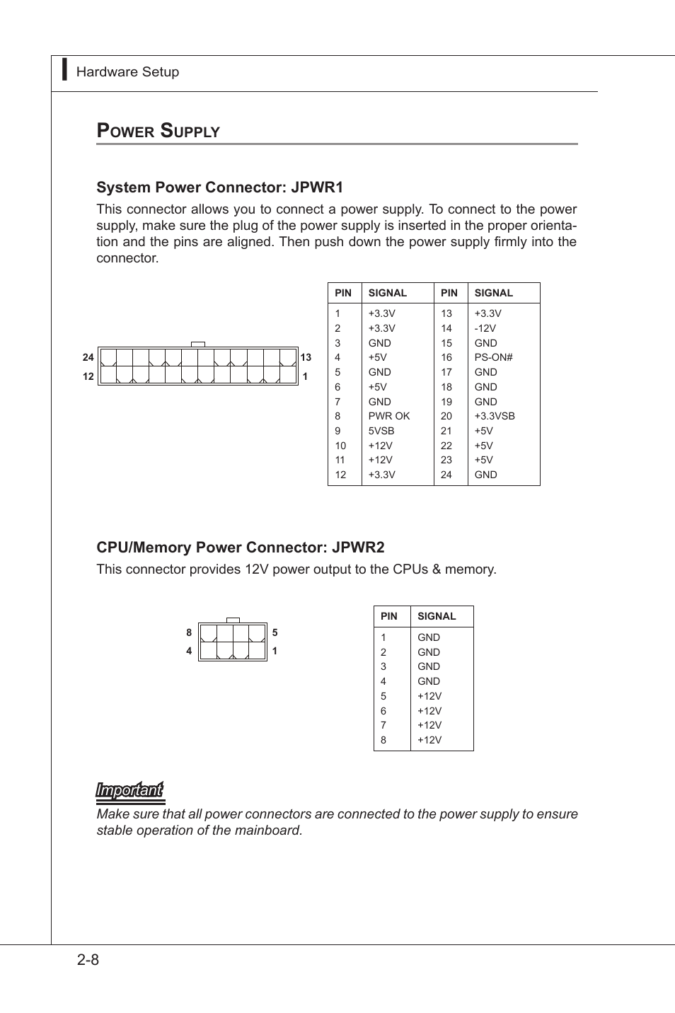 Power supply, Power supply -8 | MSI MS-91F7 2010 User Manual | Page 20 / 45