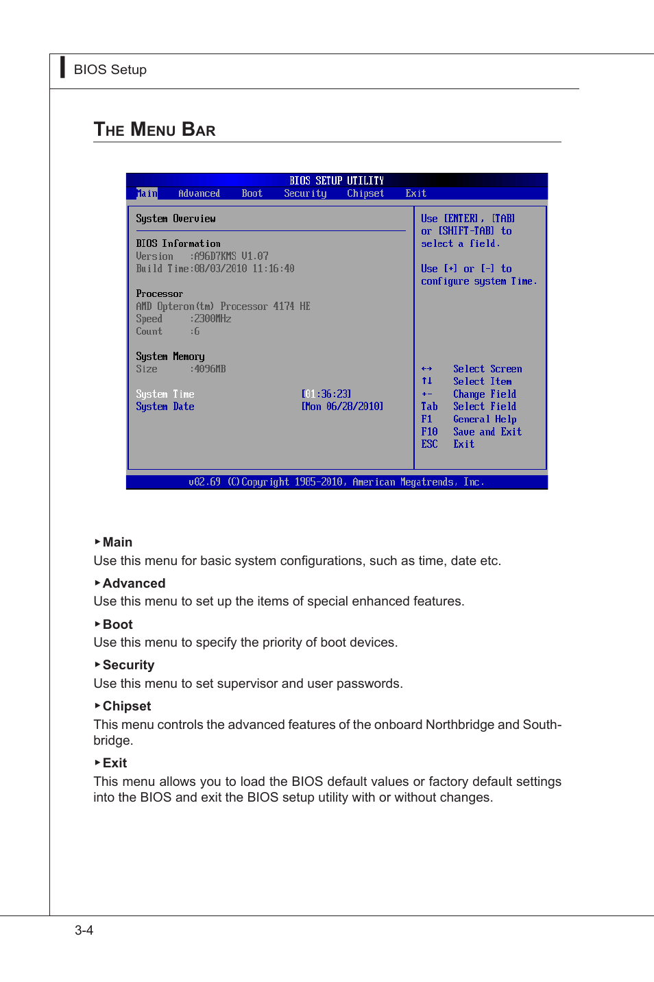 The main menu | MSI MS-96D7 User Manual | Page 36 / 52