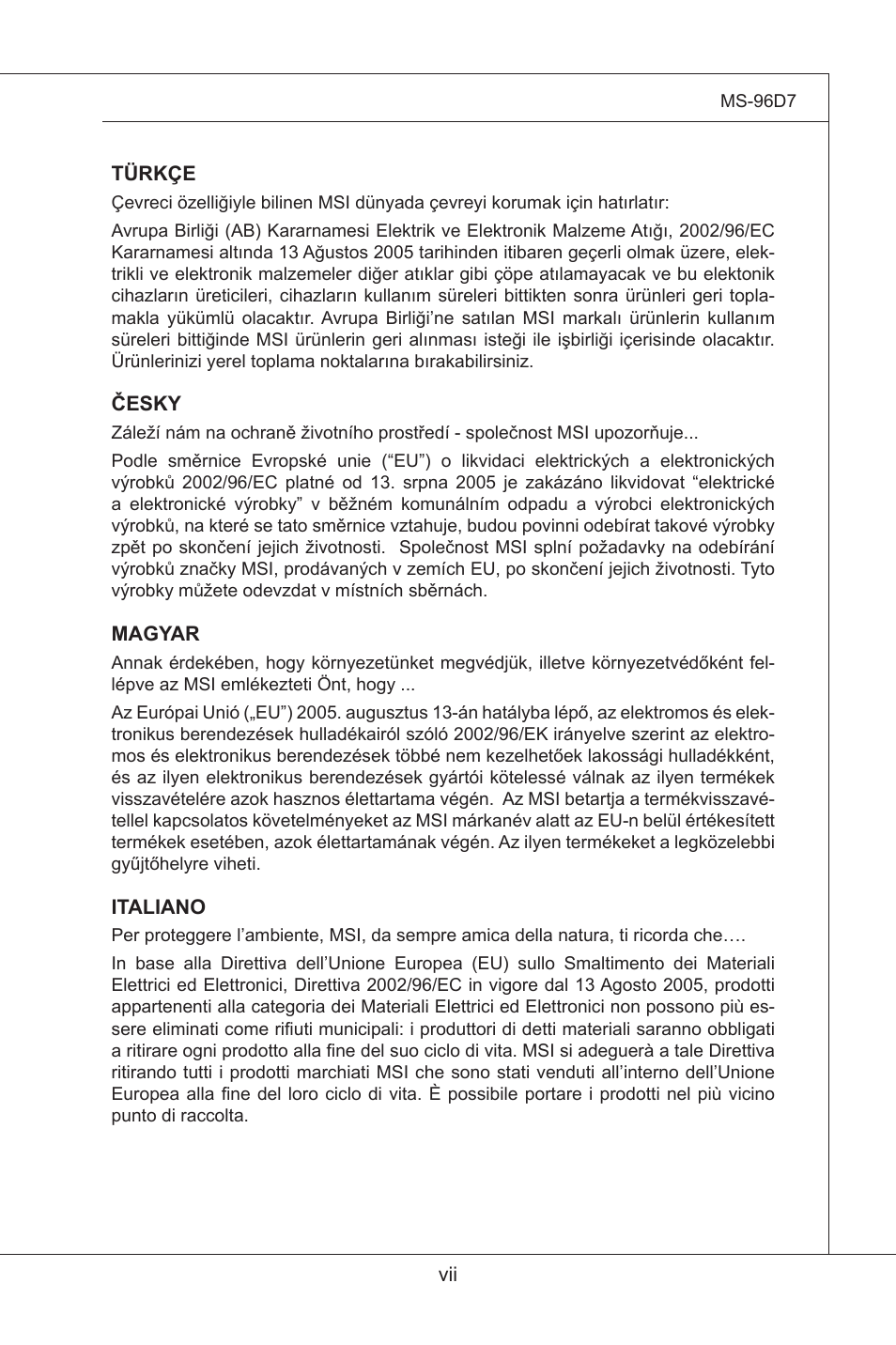 MSI MS-96D7 User Manual | Page 7 / 52