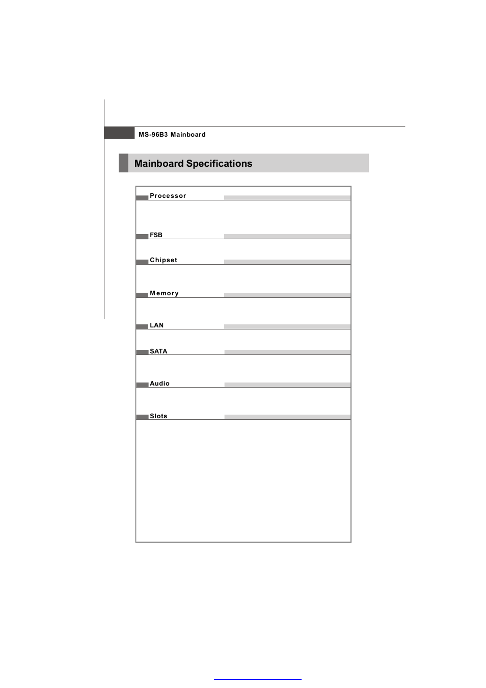 Mainboard specifications | MSI K9AU Speedster-A4 User Manual | Page 10 / 50