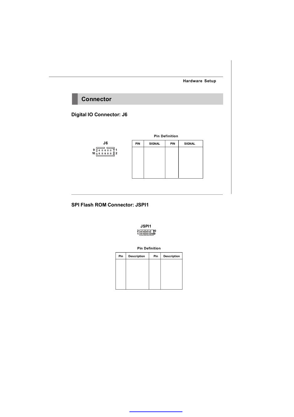 Connector, Digital io connector: j6, Spi flash rom connector: jspi1 | MSI K9AU Speedster-A4 User Manual | Page 21 / 50