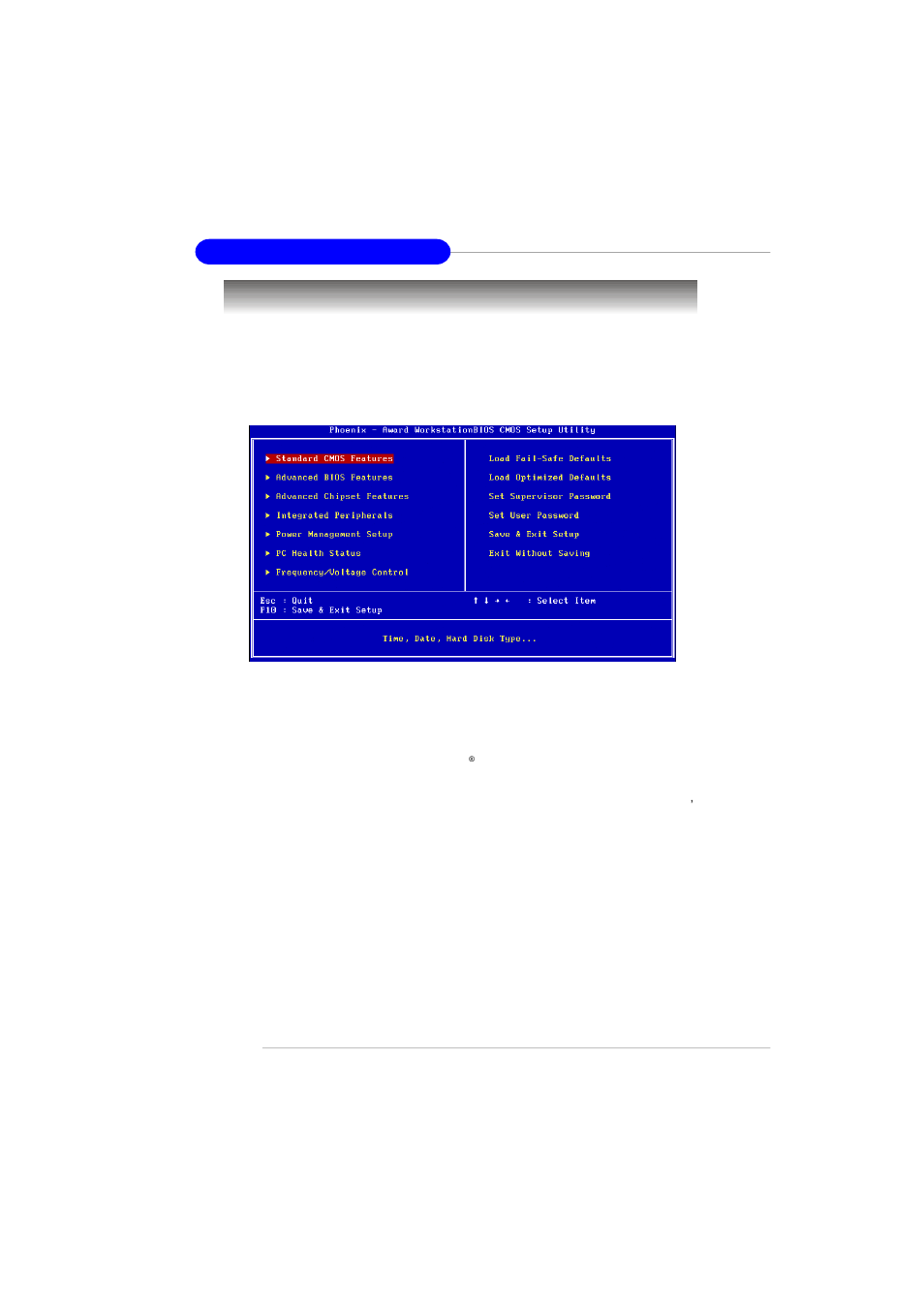 The main menu | MSI K8T Master2-FAR7 User Manual | Page 44 / 97
