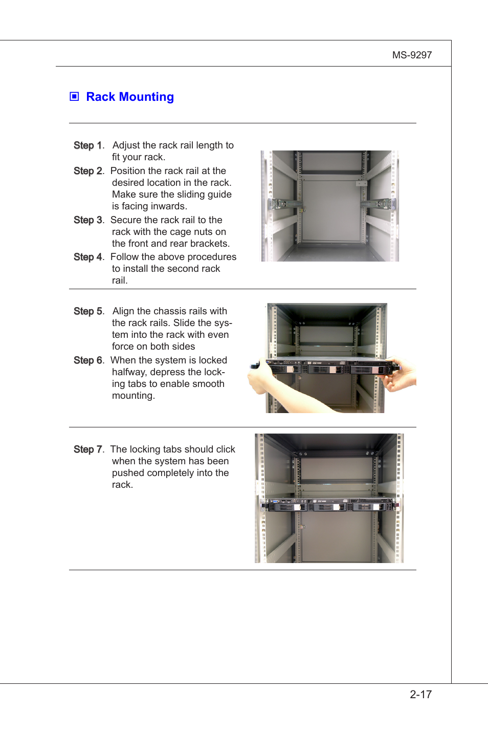 Rack mounting | MSI MS-9297 User Manual | Page 35 / 77