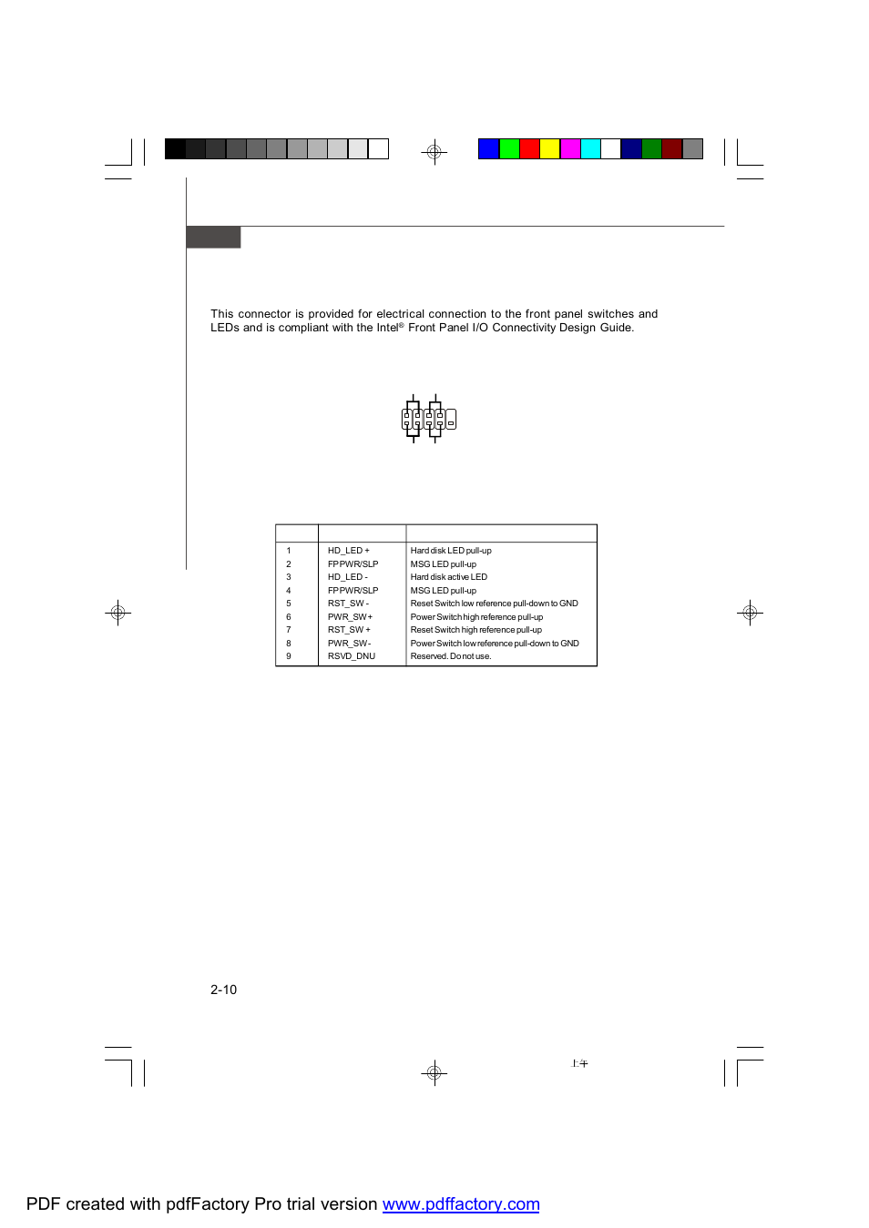 Front panel connector: jfp1 | MSI PM-104 User Manual | Page 26 / 82