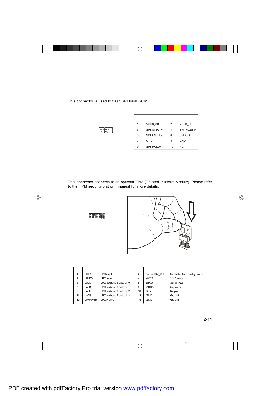 Tpm connector: jtpm1 (optional), Spi flash rom connector: jspi1 | MSI PM-104 User Manual | Page 27 / 82