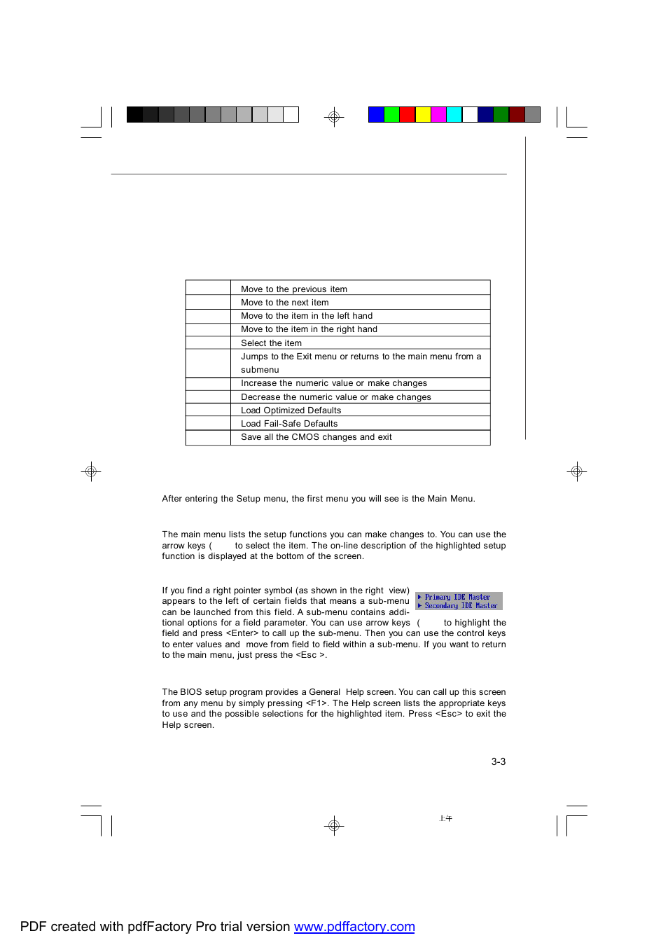 Getting help, General help <f1, Control keys | MSI PM-104 User Manual | Page 49 / 82