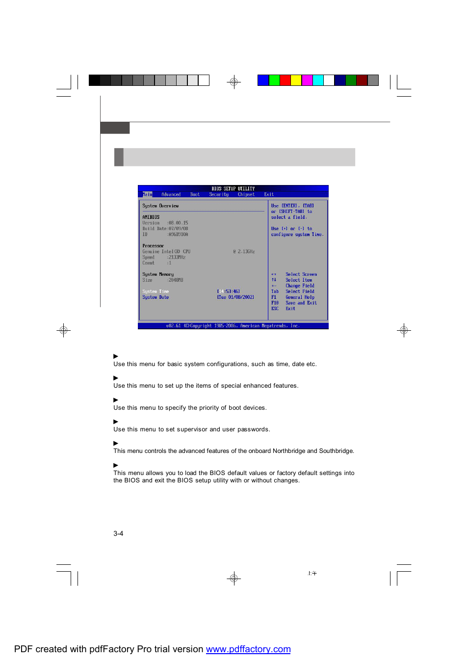 The menu bar | MSI PM-104 User Manual | Page 50 / 82
