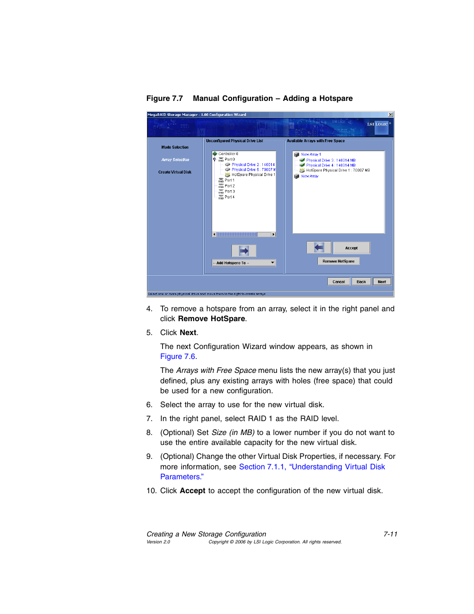 Manual configuration – adding a hotspare, Figure 7.7 | MSI X2-109 v1 User Manual | Page 101 / 132
