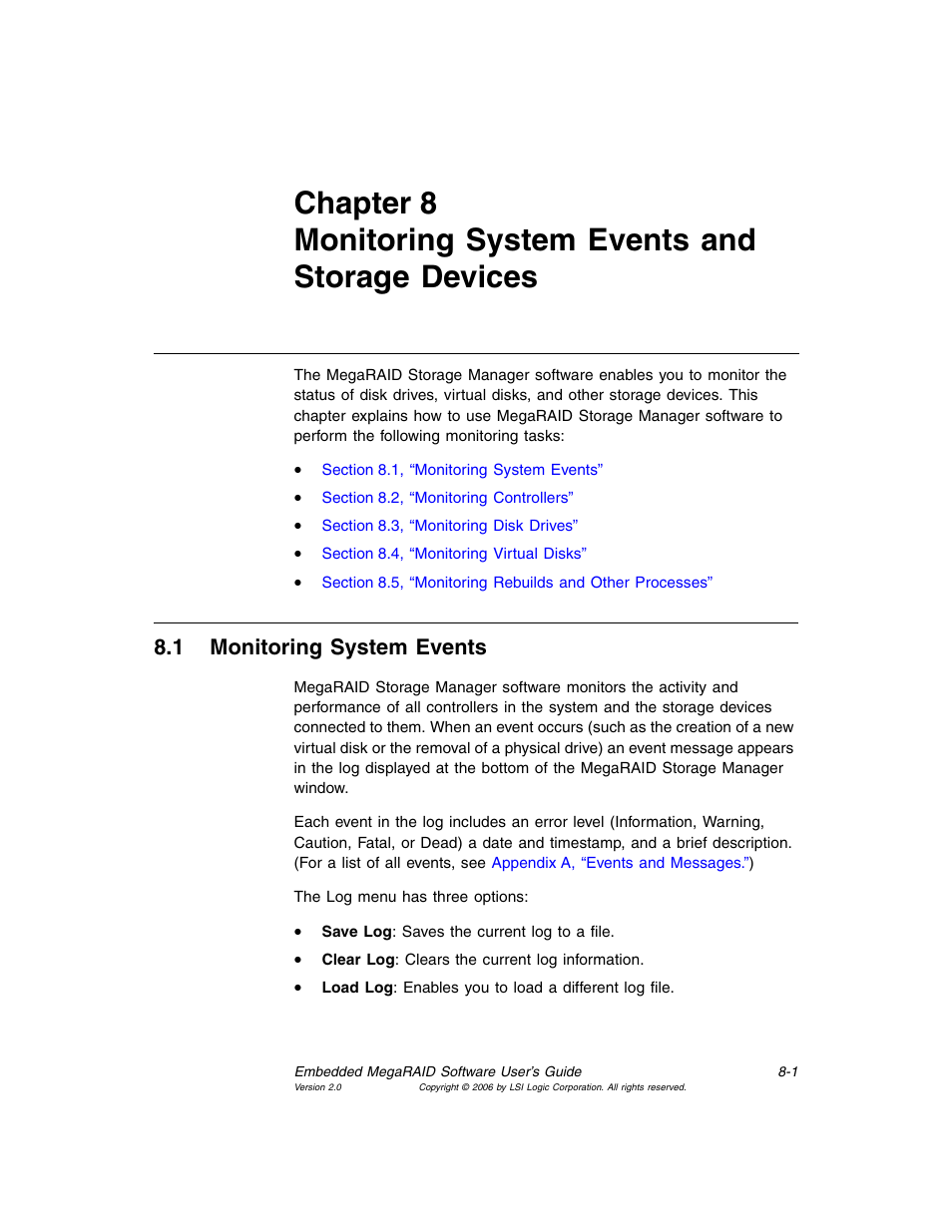 1 monitoring system events, Monitoring system events, Section 8.1, “monitoring | System events | MSI X2-109 v1 User Manual | Page 109 / 132