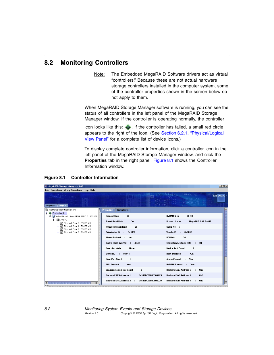 2 monitoring controllers, Monitoring controllers, Controller information | Section 8.2, “monitoring, Controllers, Section 8.2, “monitoring controllers | MSI X2-109 v1 User Manual | Page 110 / 132