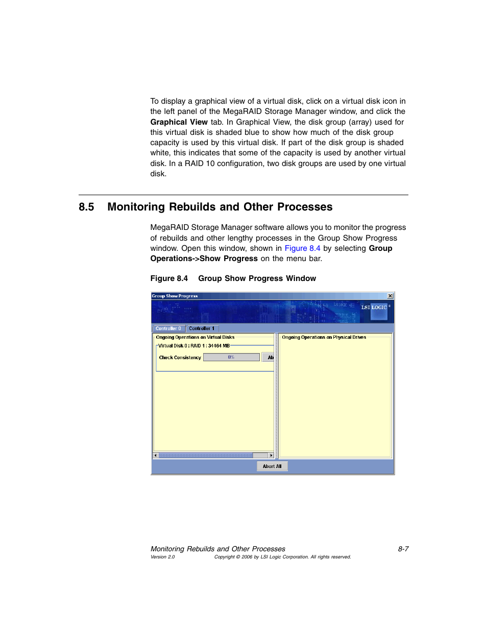5 monitoring rebuilds and other processes, Monitoring rebuilds and other processes, Group show progress window | MSI X2-109 v1 User Manual | Page 115 / 132