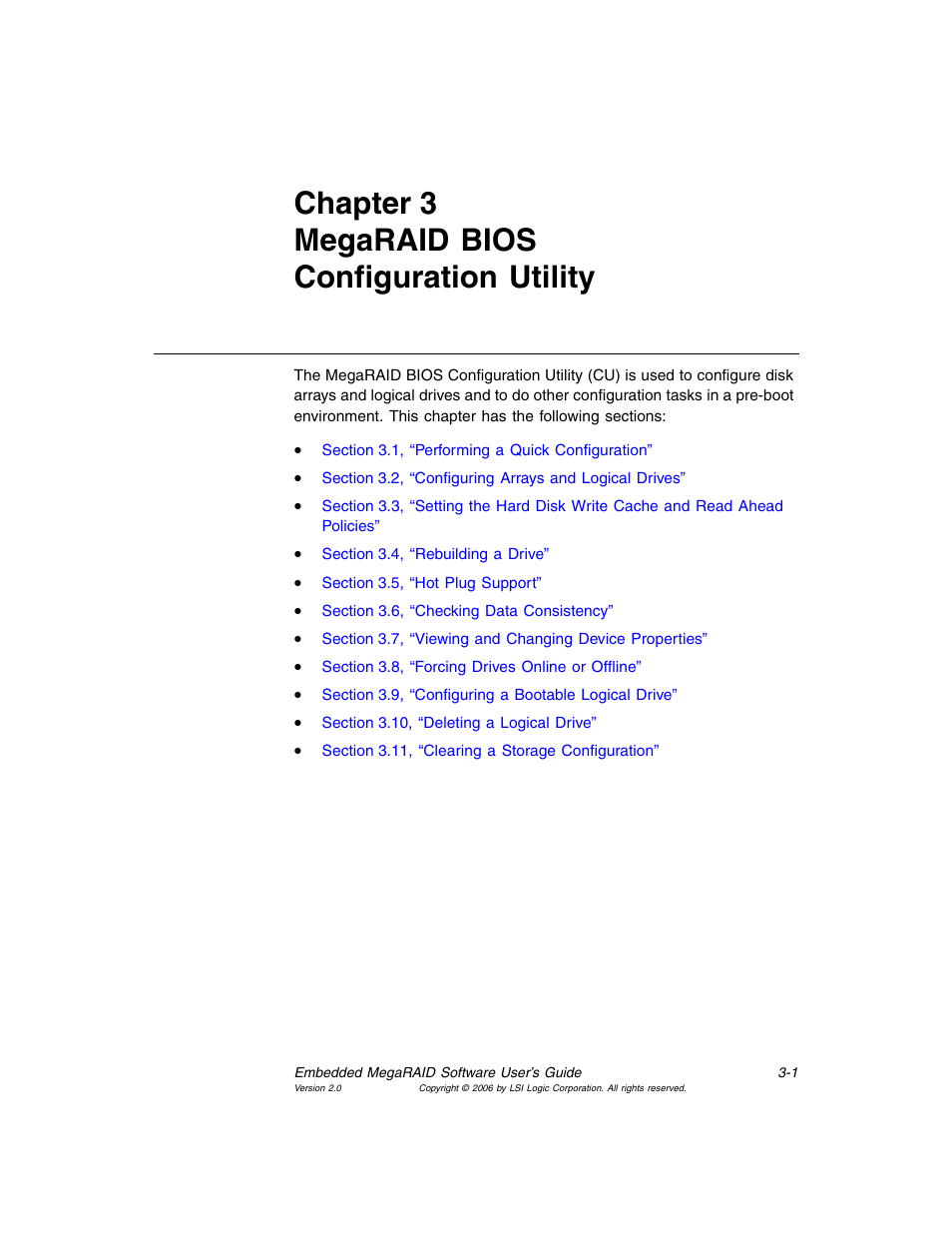 Chapter 3 megaraid bios configuration utility, Chapter 3, megaraid bios configuration utility | MSI X2-109 v1 User Manual | Page 35 / 132