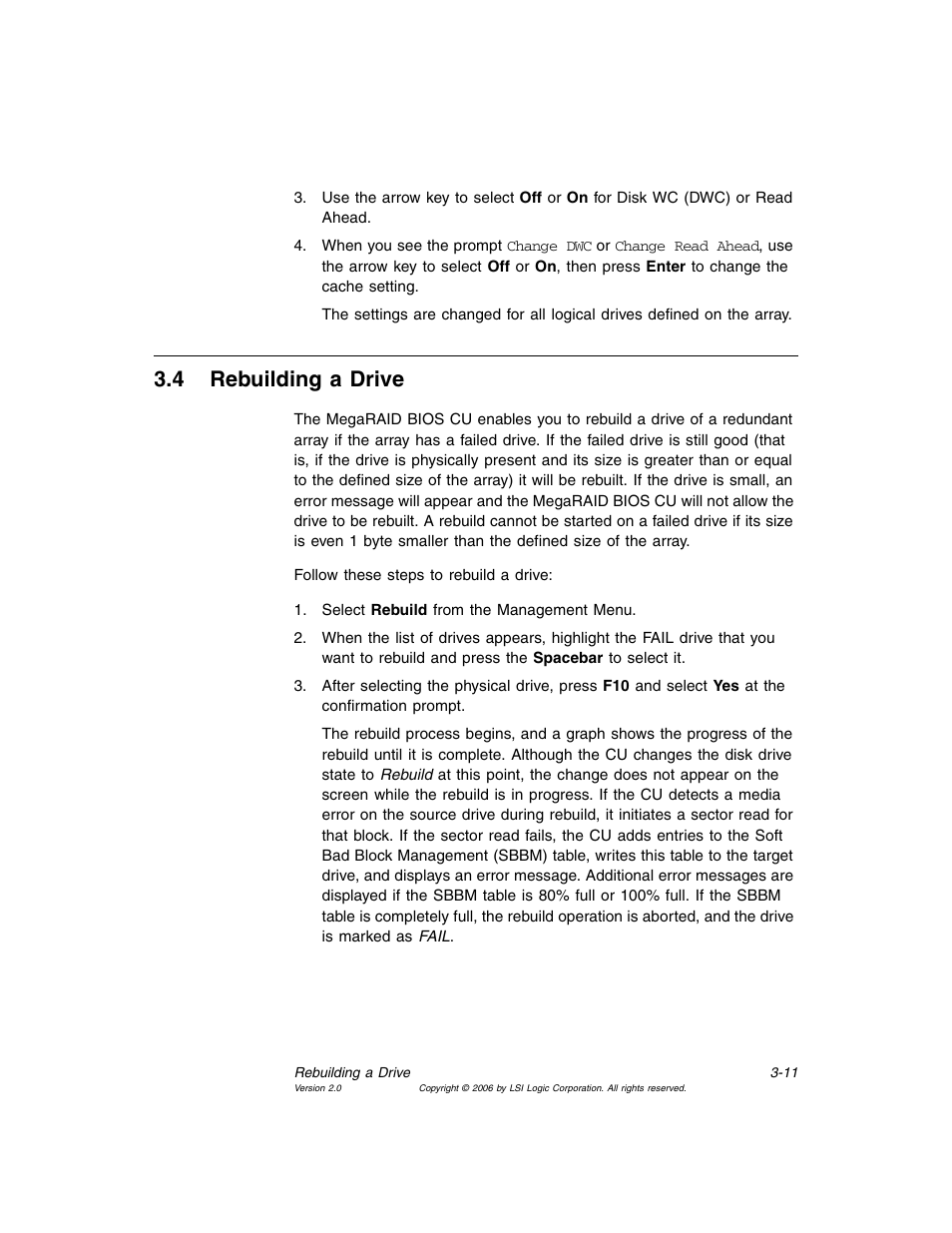 4 rebuilding a drive, Rebuilding a drive, Section 3.4, “rebuilding a drive | MSI X2-109 v1 User Manual | Page 45 / 132