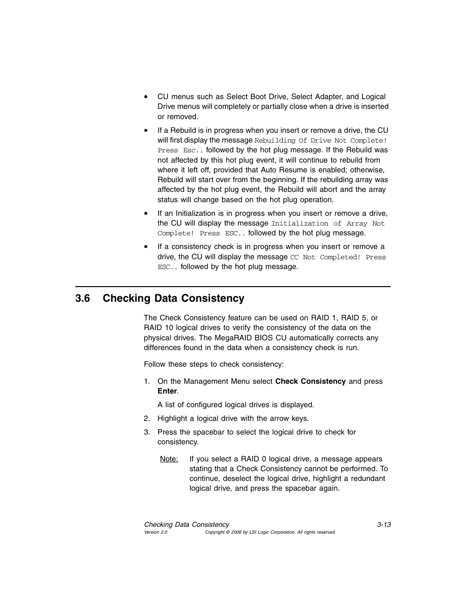 6 checking data consistency, Checking data consistency, Section 3.6, “checking data consistency | MSI X2-109 v1 User Manual | Page 47 / 132