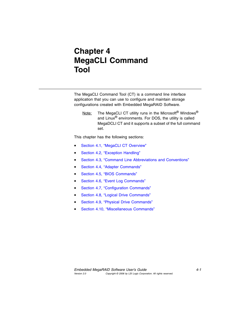 Chapter 4 megacli command tool, Chapter 4, megacli command tool | MSI X2-109 v1 User Manual | Page 53 / 132