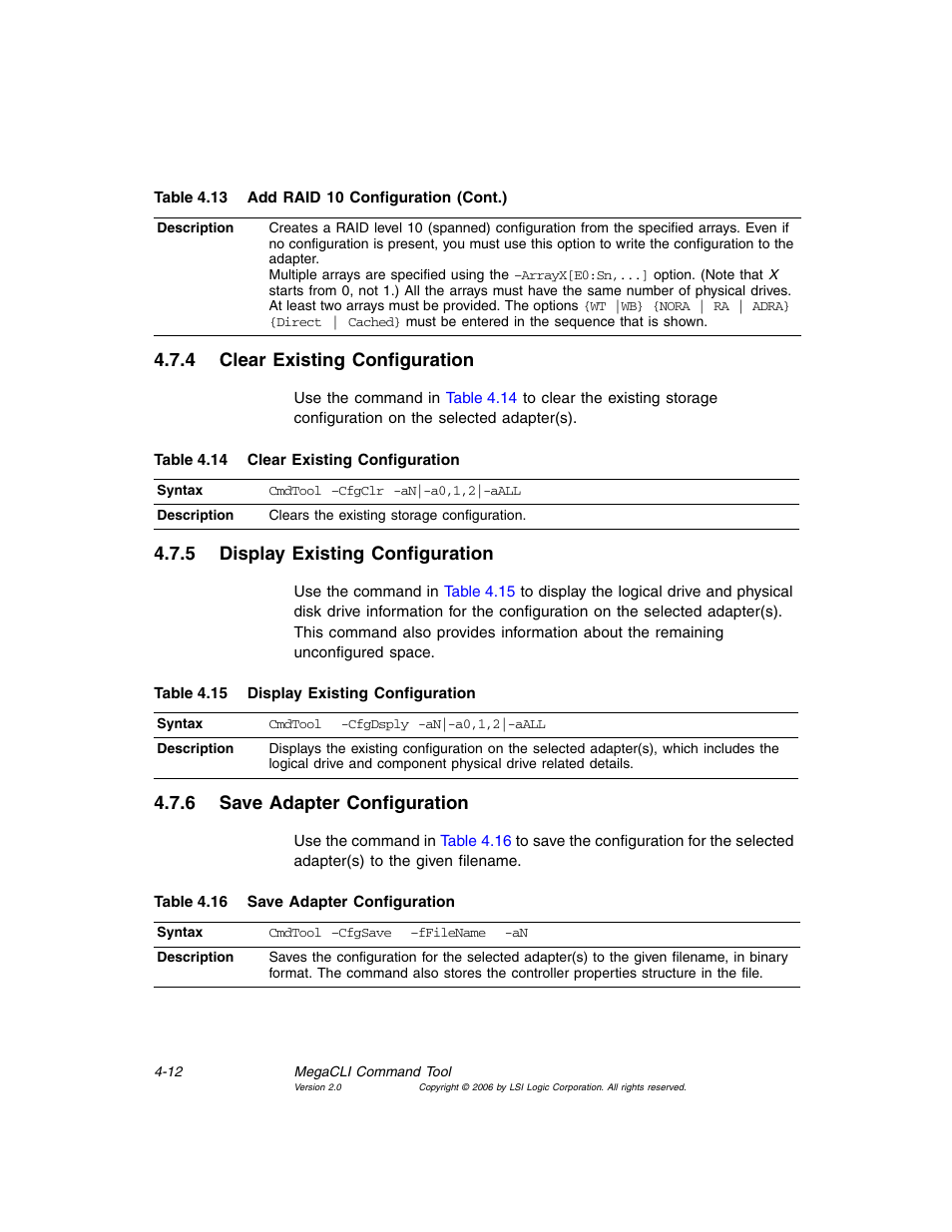 4 clear existing configuration, 5 display existing configuration, 6 save adapter configuration | Clear existing configuration, Display existing configuration, Save adapter configuration | MSI X2-109 v1 User Manual | Page 64 / 132