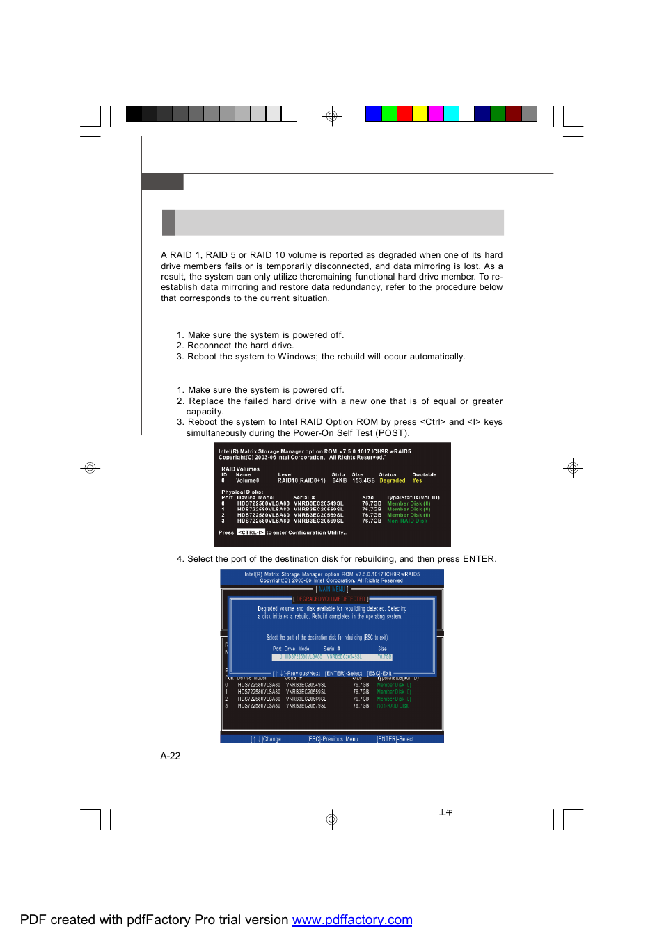 Degraded raid array | MSI X2-109 v2 User Manual | Page 100 / 125