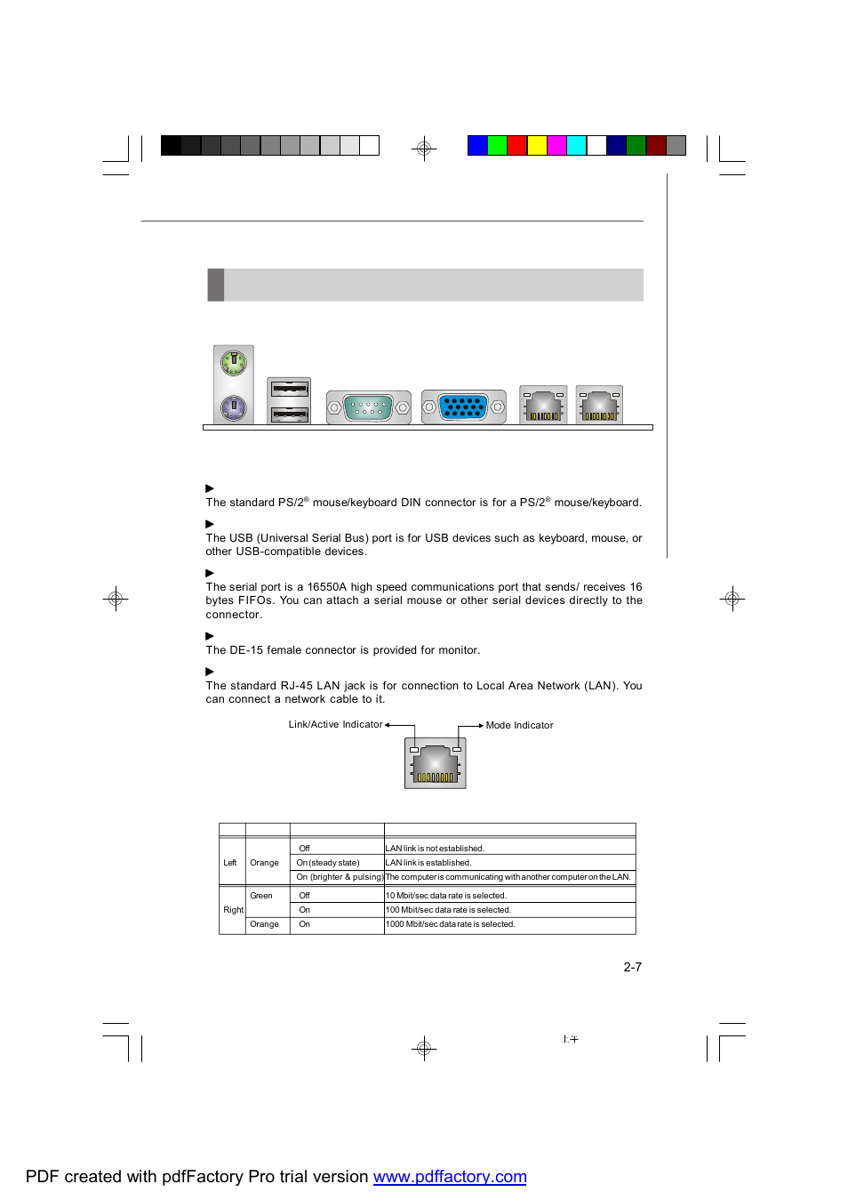 Back panel i/o | MSI X2-109 v2 User Manual | Page 27 / 125