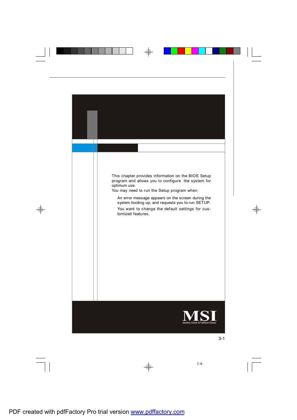 Bios setup, Chapter 3 | MSI X2-109 v2 User Manual | Page 53 / 125