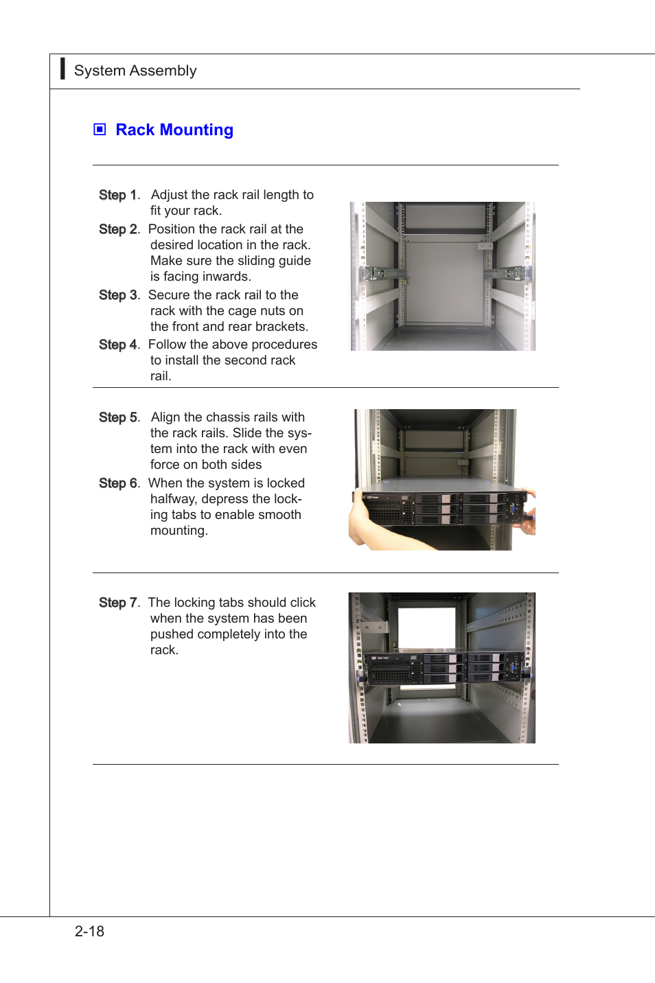 Rack mounting | MSI MS-95S6 User Manual | Page 36 / 77