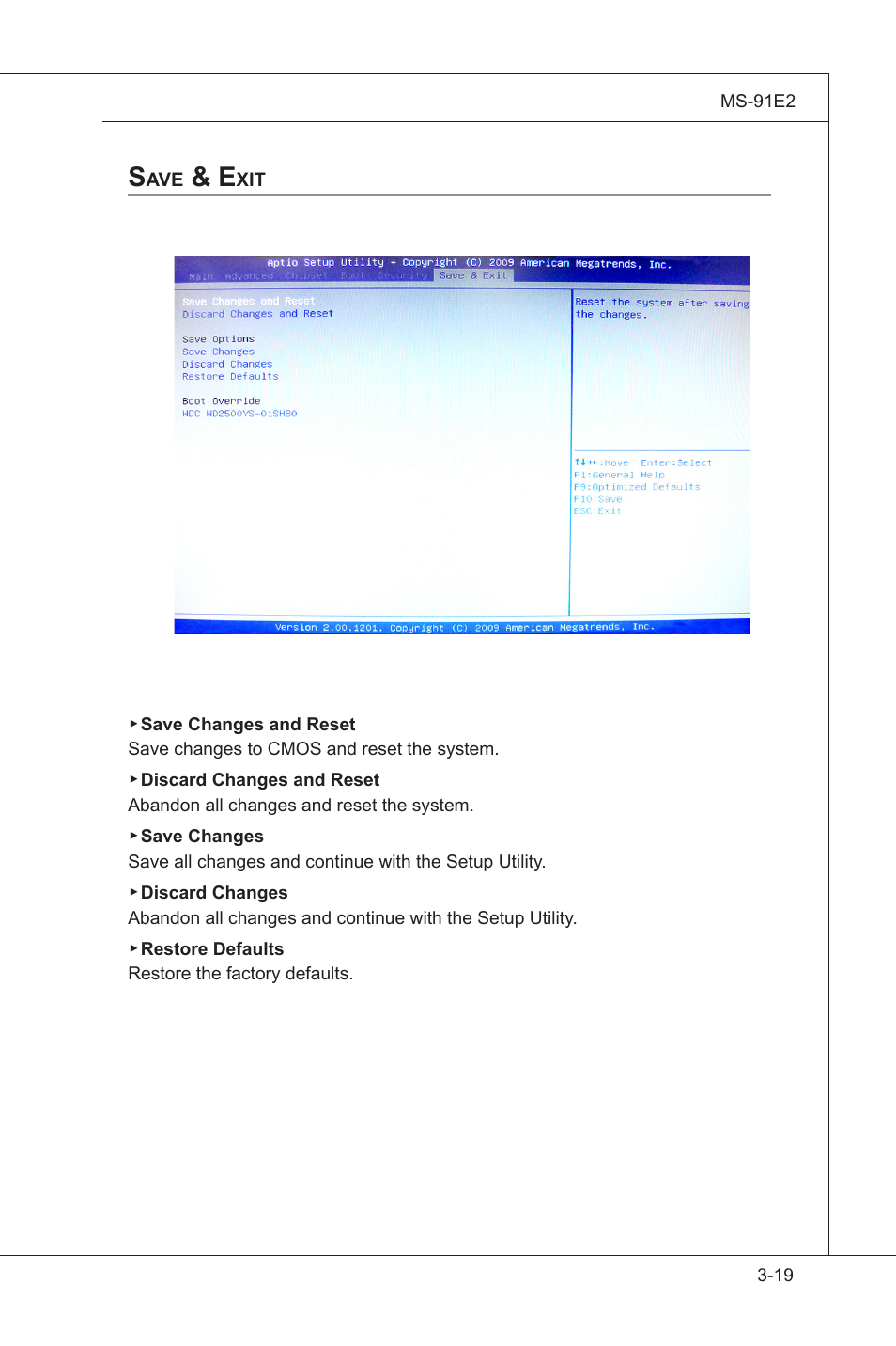 Cell menu, Save & ext -19 | MSI MS-91E2 User Manual | Page 53 / 53