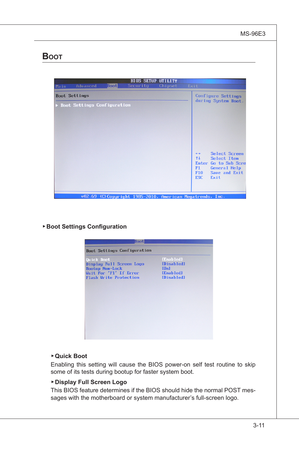 Boot, Integrated peripherals, Boot -11 | MSI MS-96E3 User Manual | Page 49 / 54