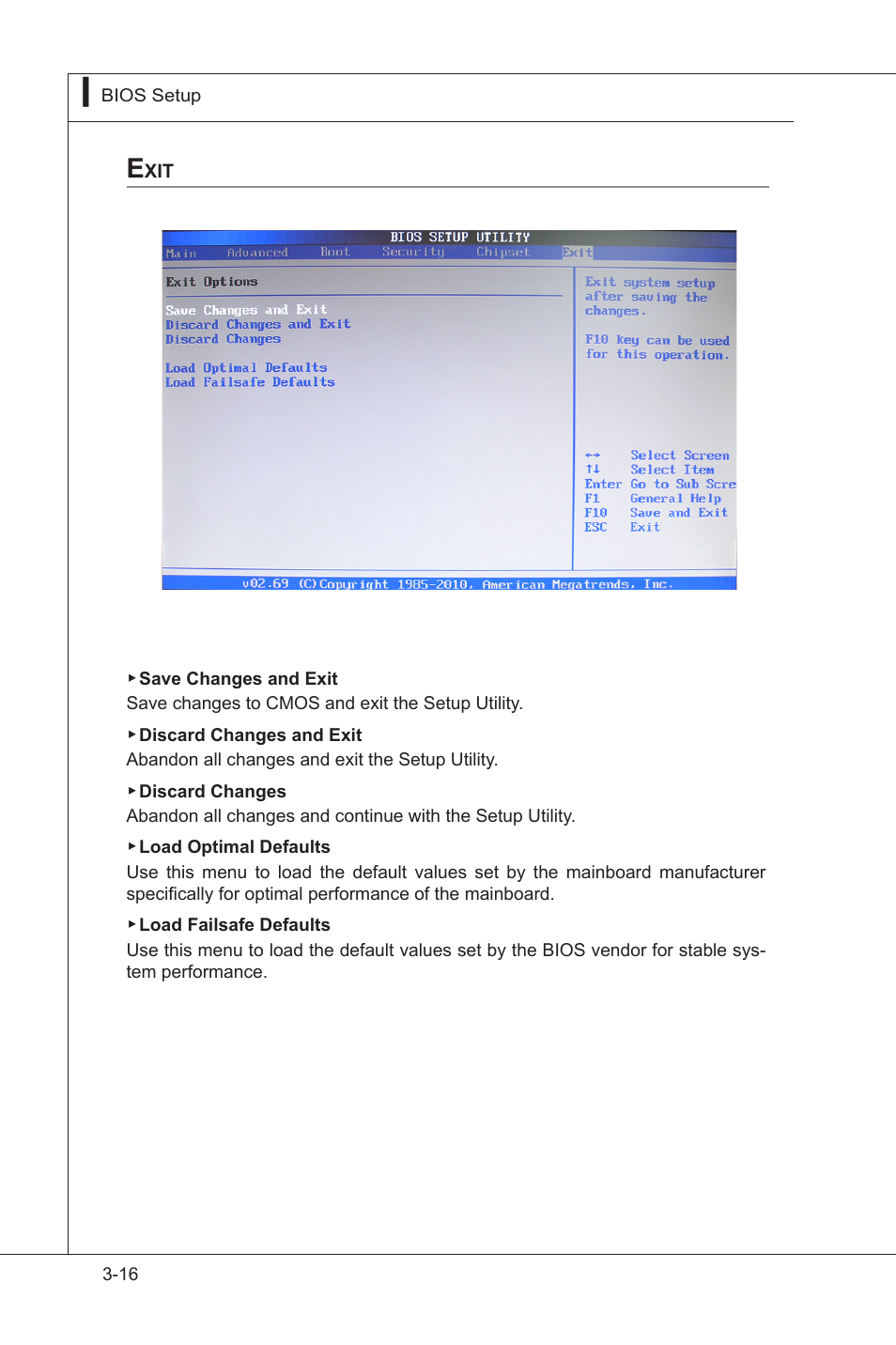 Exit, Cell menu, Ext -16 | MSI MS-96E3 User Manual | Page 54 / 54