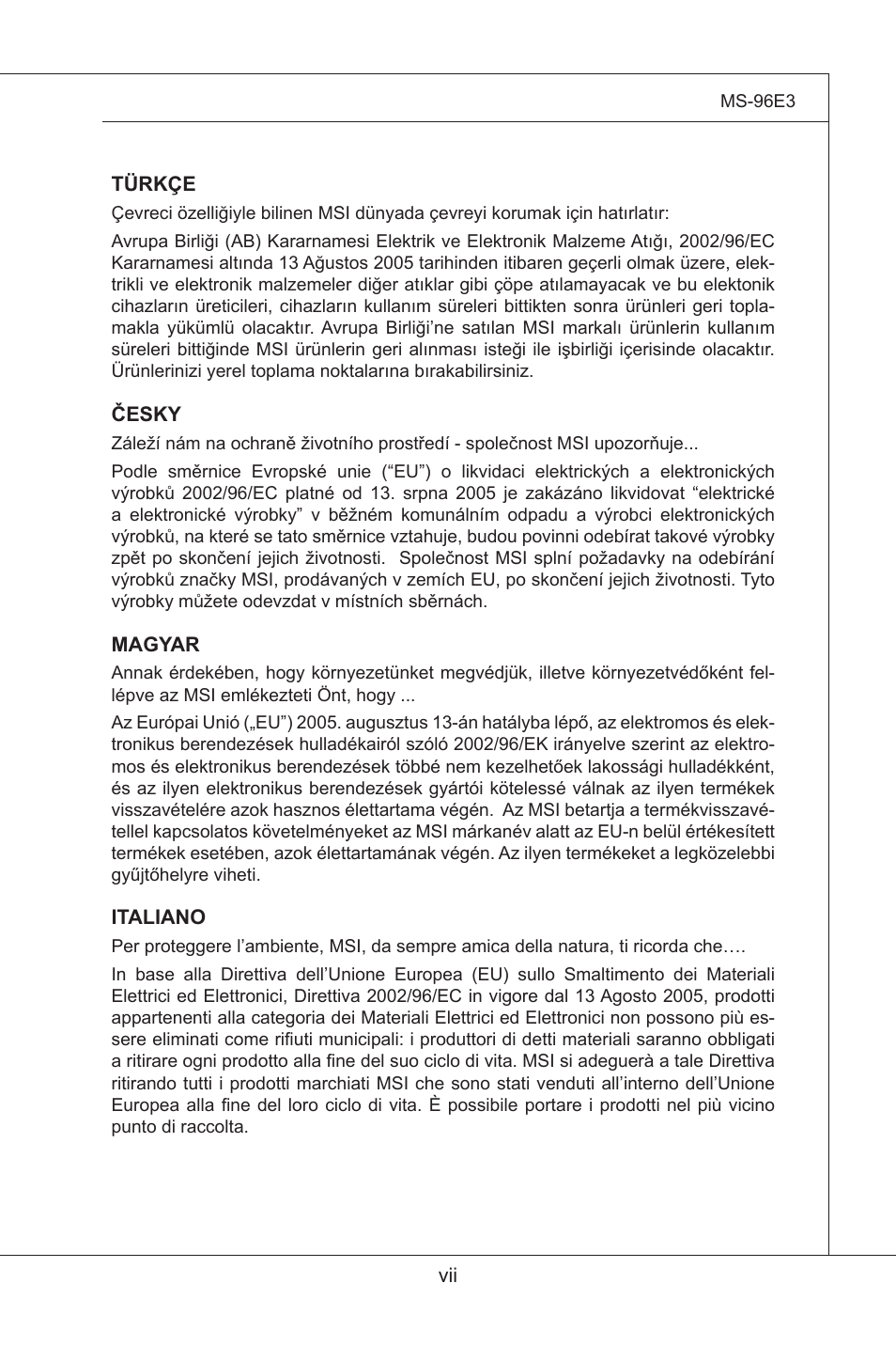MSI MS-96E3 User Manual | Page 7 / 54