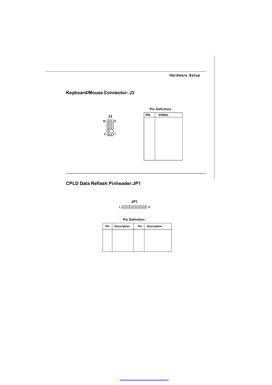 Cpld data reflash pinheader:jp1, Keyboard/mouse connector: j3 | MSI 3200 Network User Manual | Page 35 / 60