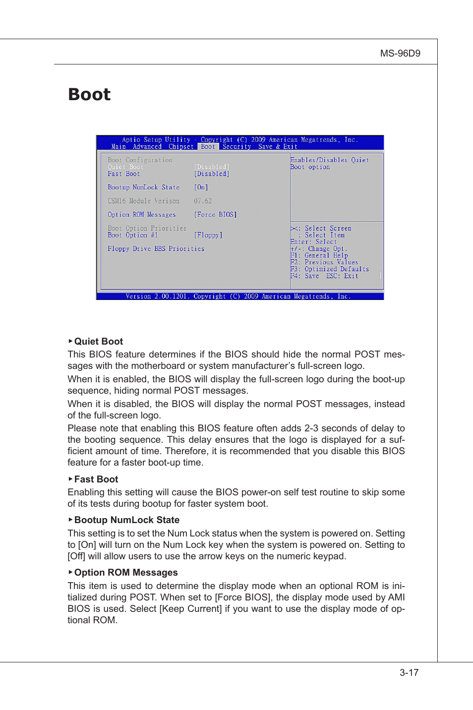 Boot, Integrated peripherals, Boot -17 | MSI MS-96D9 User Manual | Page 61 / 64