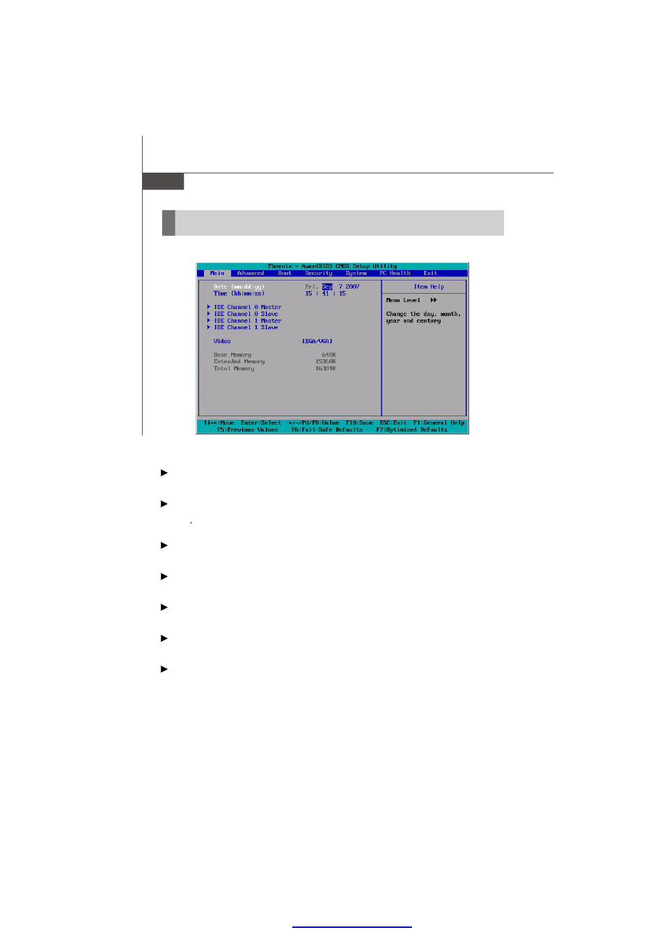 The menu bar | MSI Keeper 945GME V2.1 User Manual | Page 42 / 62
