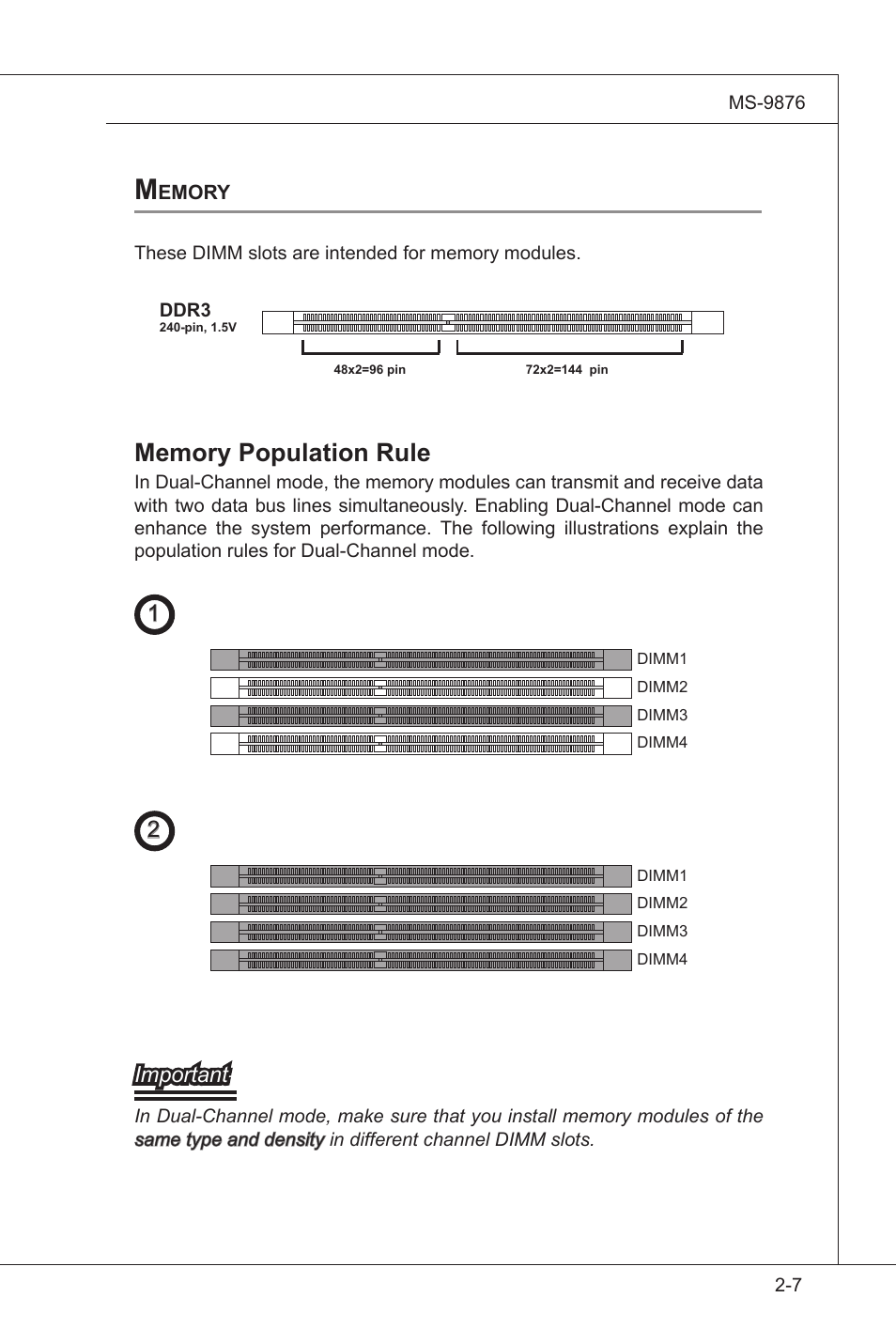 Memory, Memory -7 | MSI IA-Q45 User Manual | Page 19 / 61