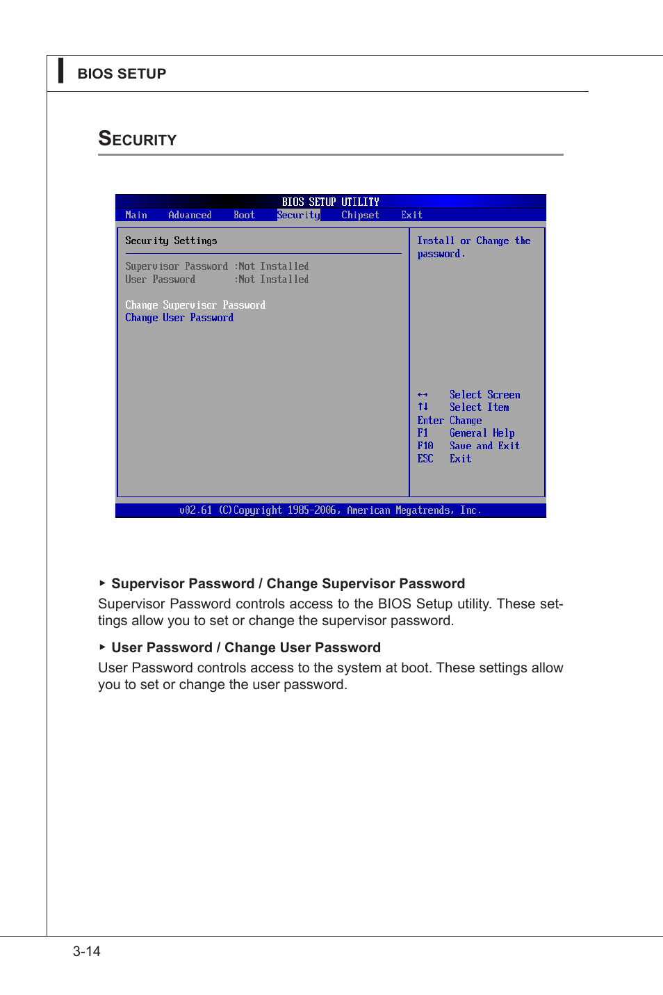 Security, Security -14 | MSI IM-GS45-M User Manual | Page 48 / 63