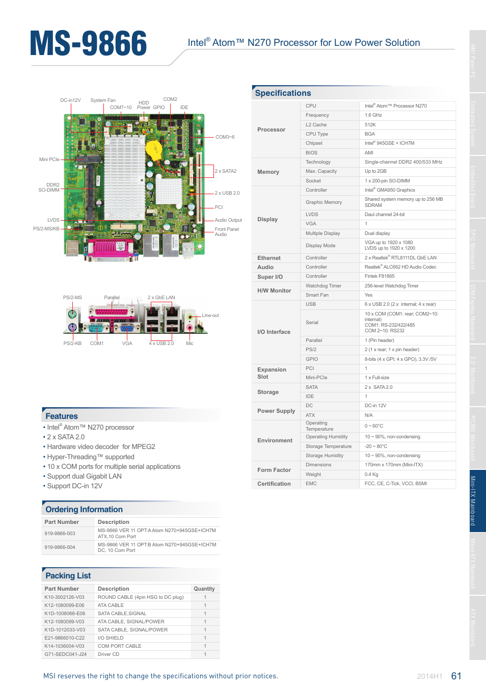 MSI IM-945GSE-D V1.2 User Manual | 1 page