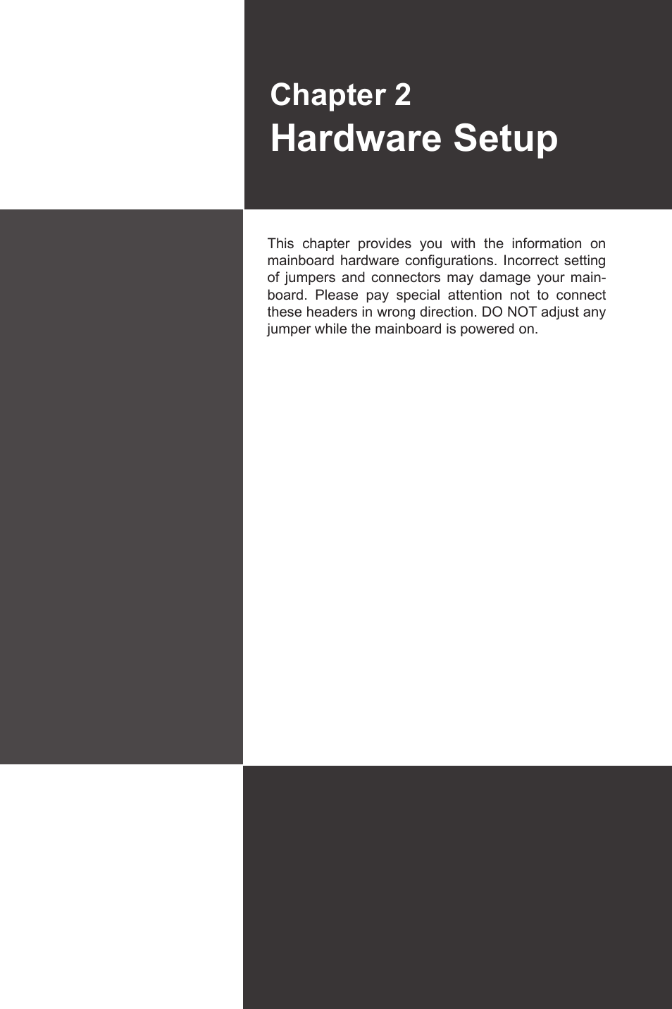Hardware setup, Chapter 2 | MSI AM-780E V1.1 User Manual | Page 9 / 24