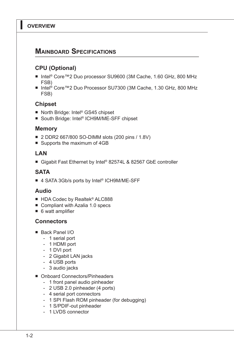 MSI IM-GS45-D User Manual | Page 12 / 66