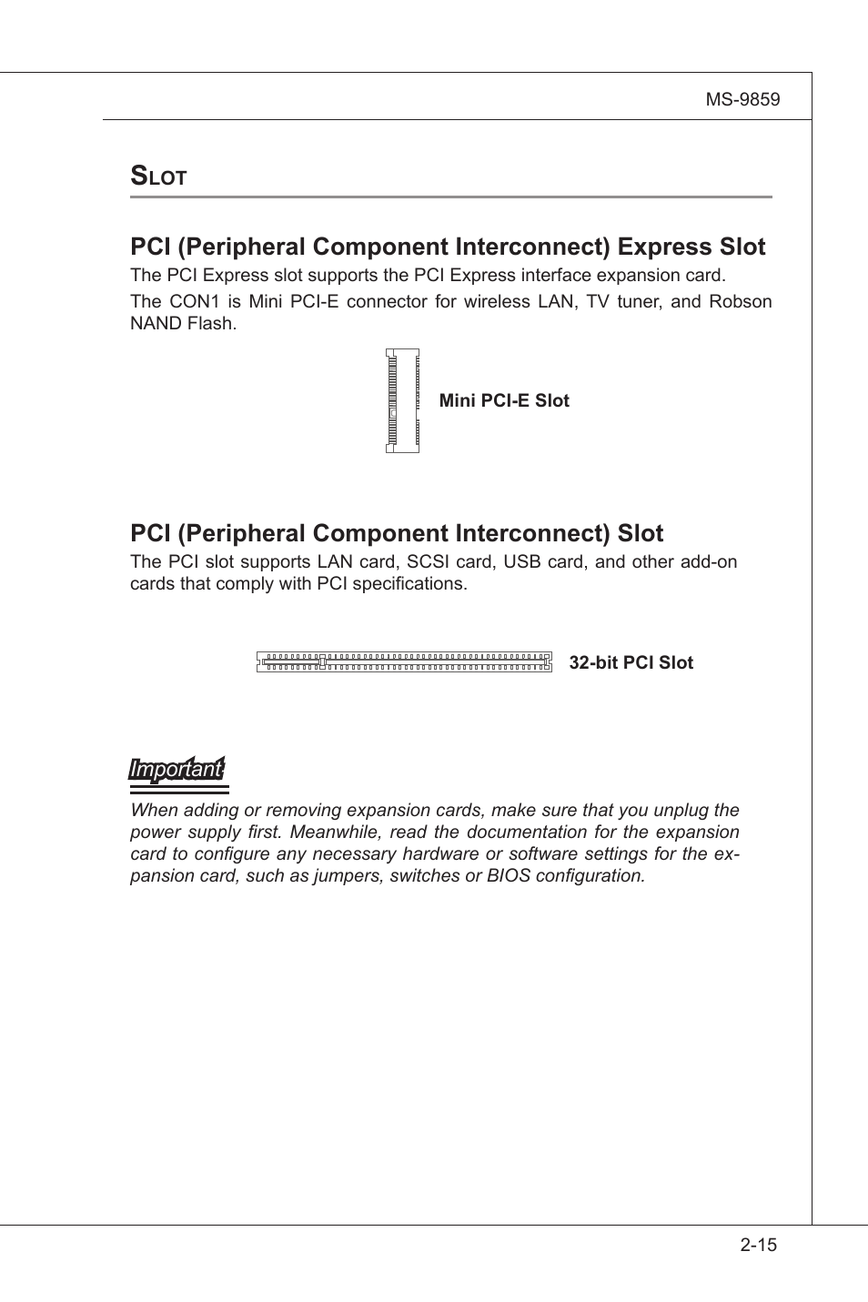 Pci (peripheral component interconnect) slot | MSI IM-GS45-D User Manual | Page 35 / 66