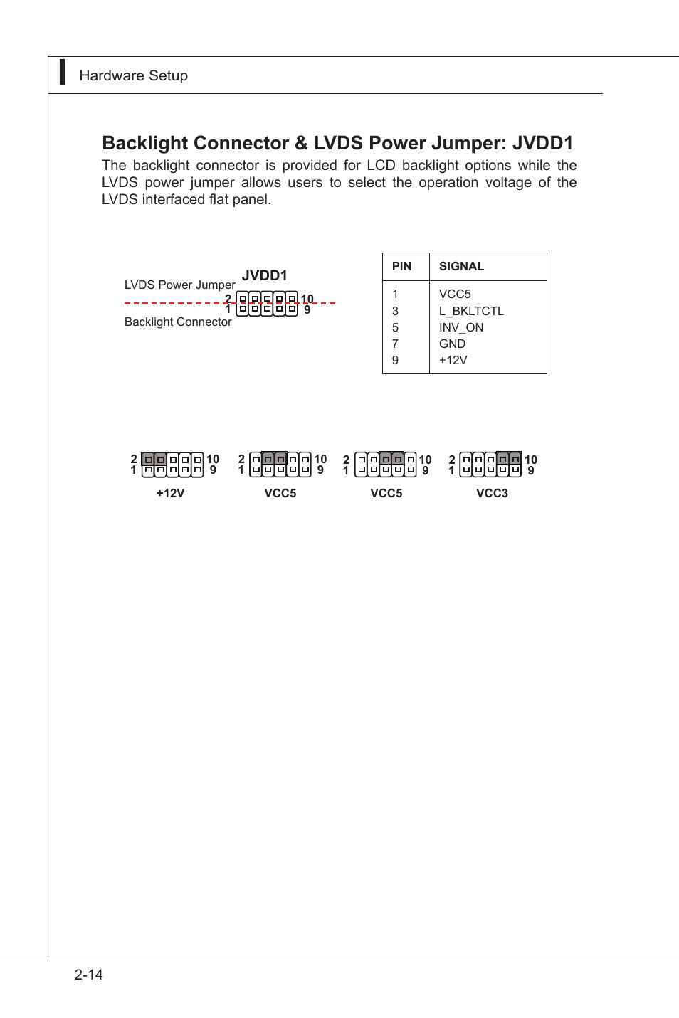 Backlight connector & lvds power jumper: jvdd1 | MSI I3-945GSE User Manual | Page 32 / 63