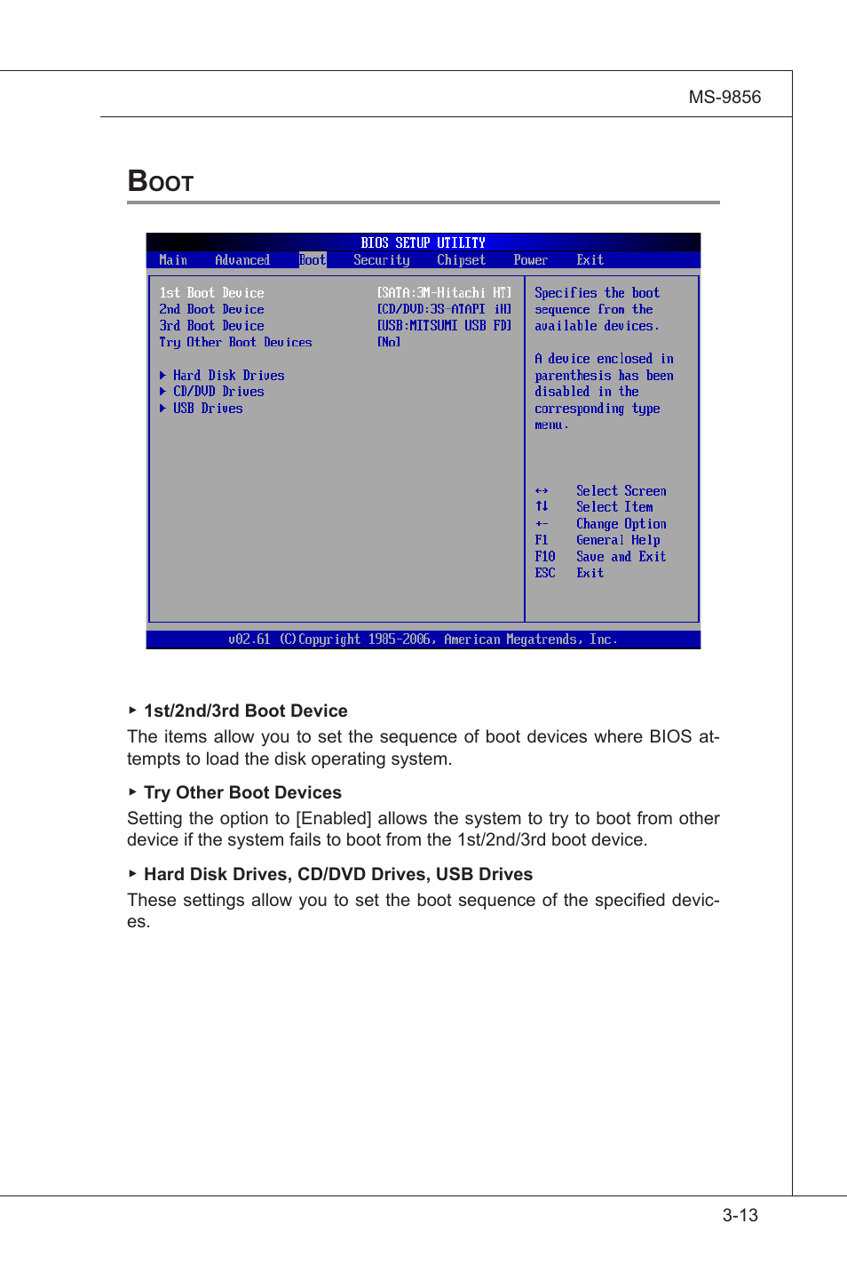 Boot, Integrated peripherals, Boot -13 | MSI I3-945GSE User Manual | Page 47 / 63