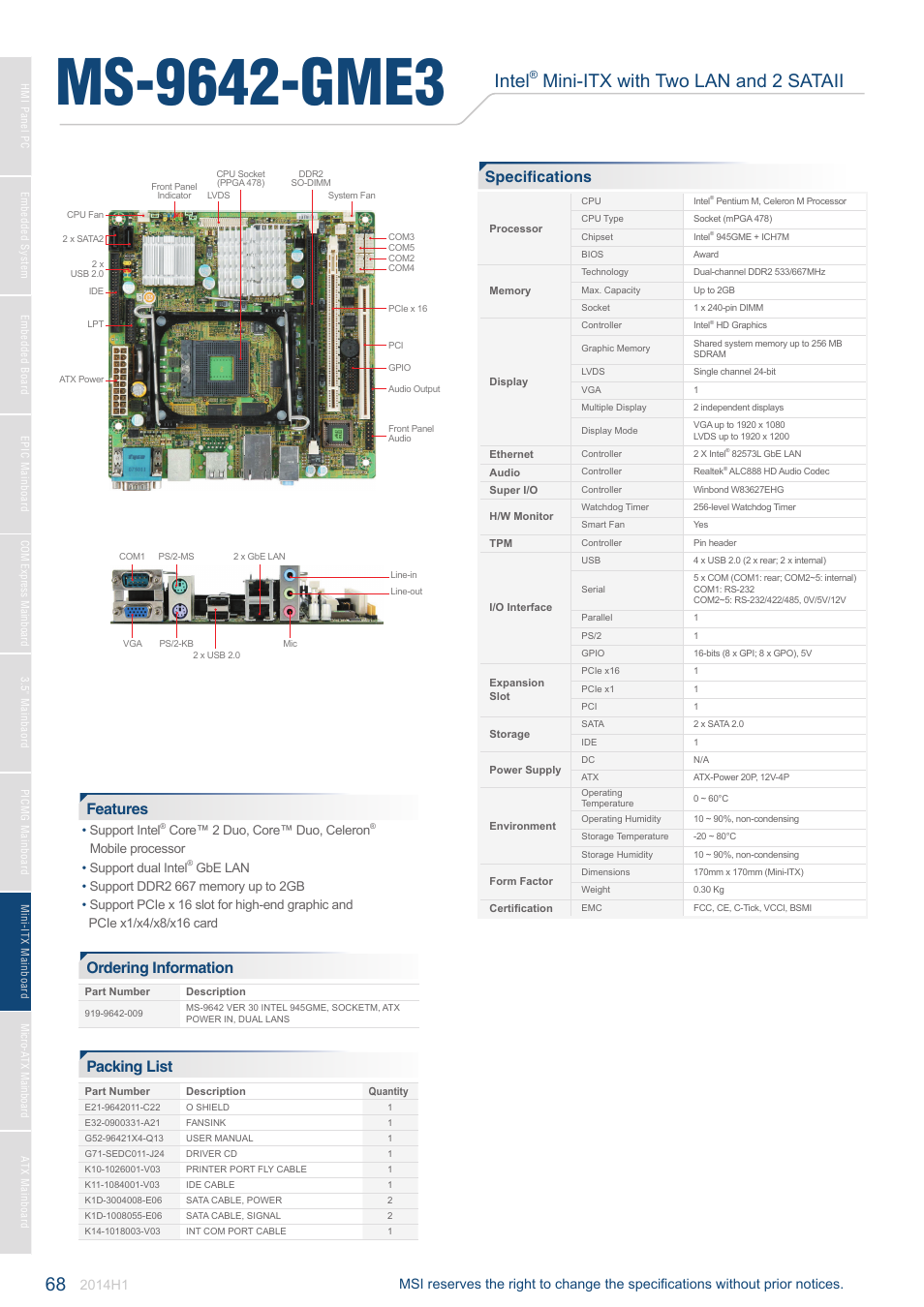 MSI Fuzzy 945GME3 User Manual | 1 page