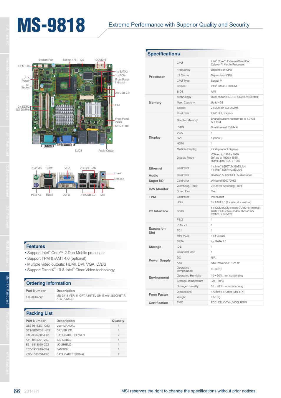 MSI IM-GM45 User Manual | 1 page