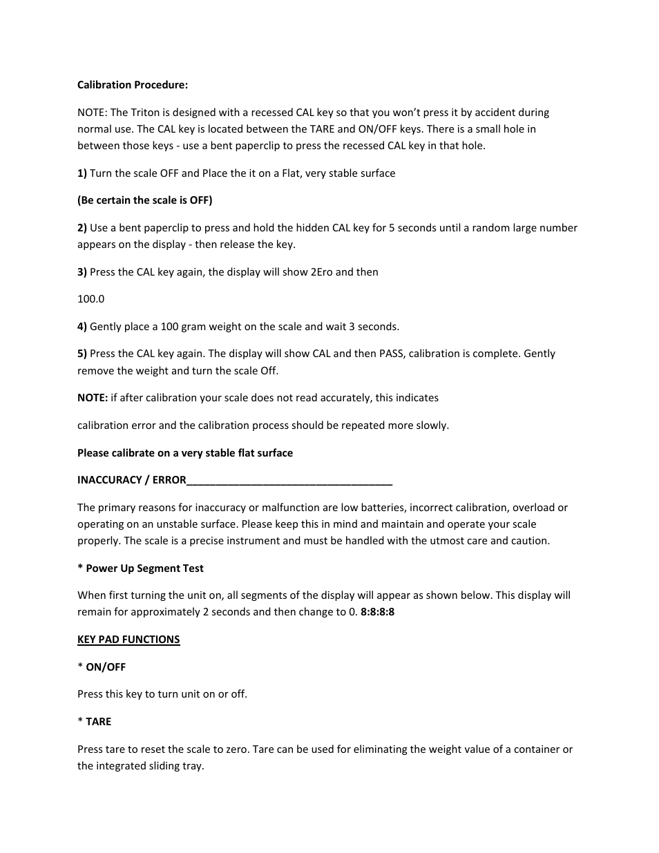 MyWeigh TRITON T2 User Manual | Page 7 / 9