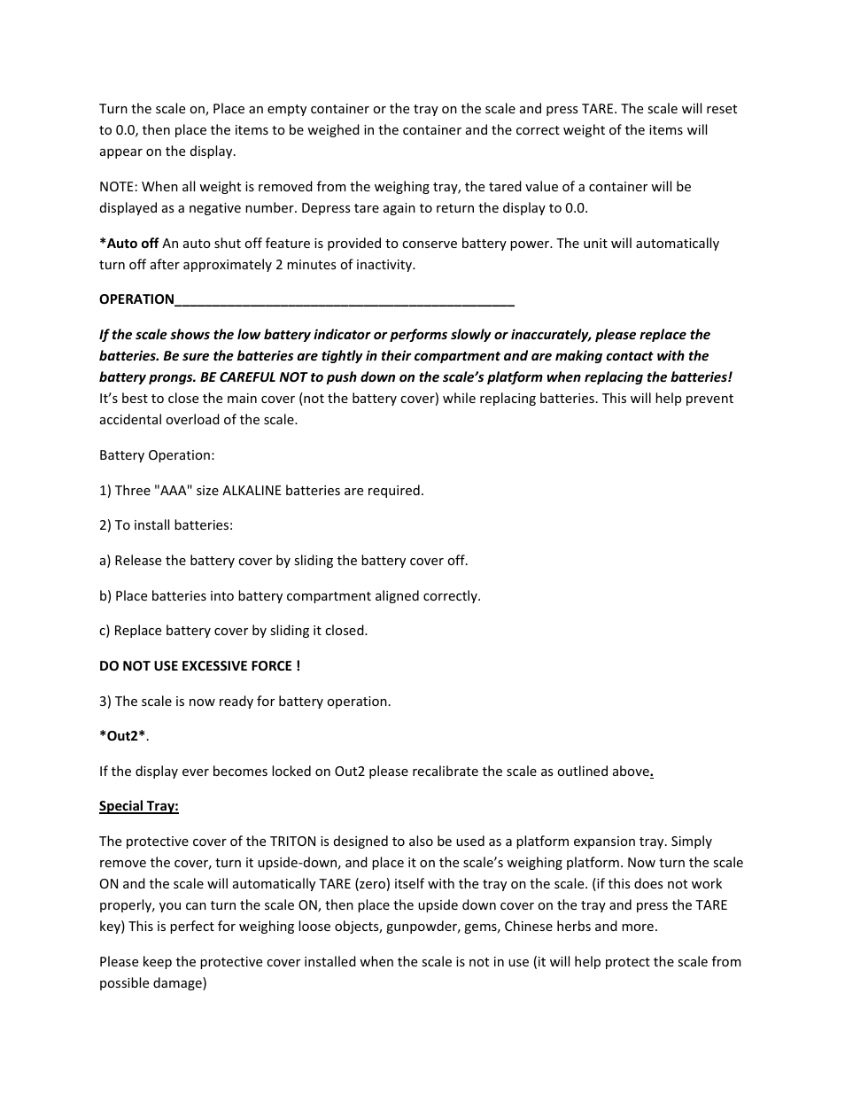 MyWeigh TRITON T2 User Manual | Page 8 / 9