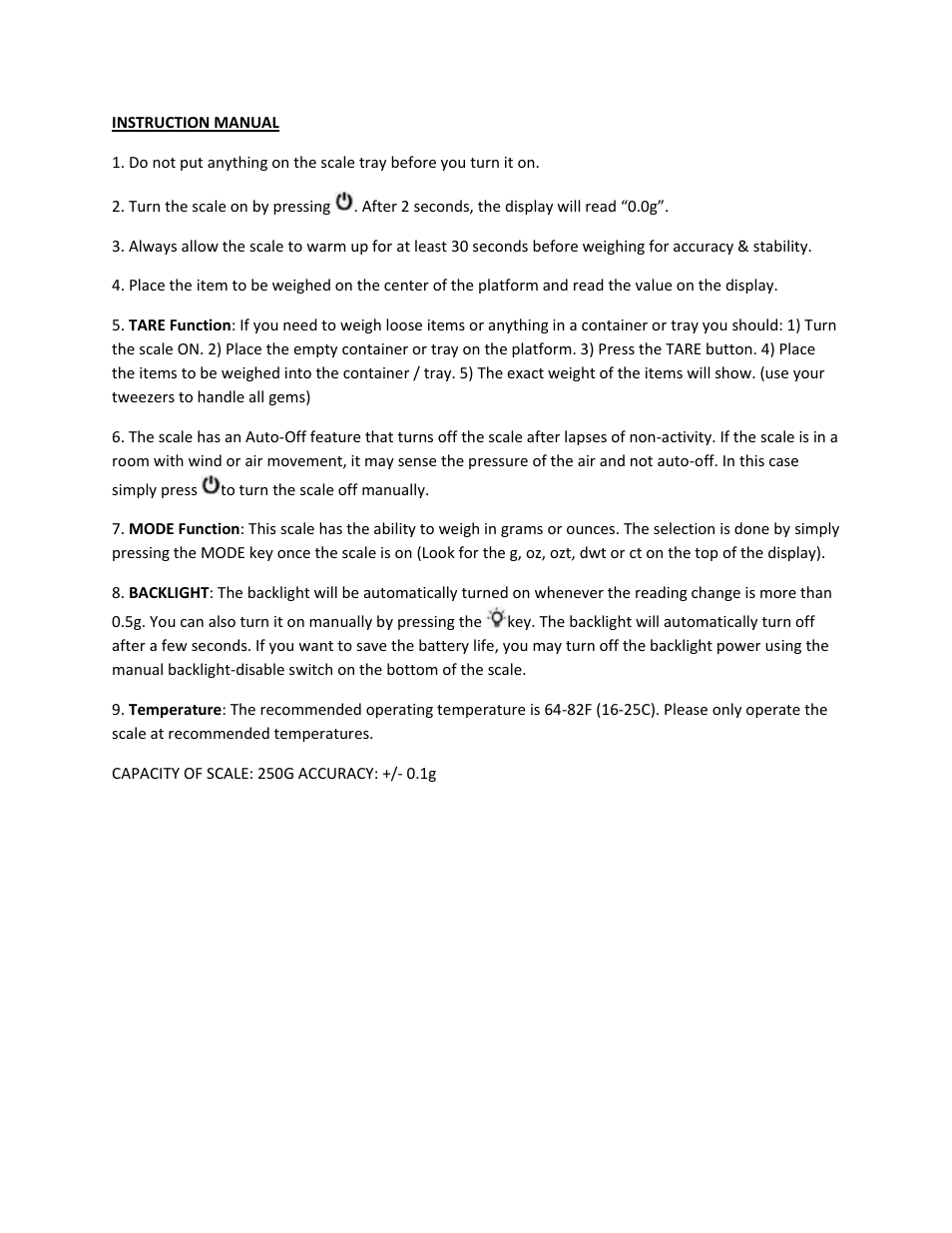 MyWeigh TEMPEST User Manual | Page 3 / 6