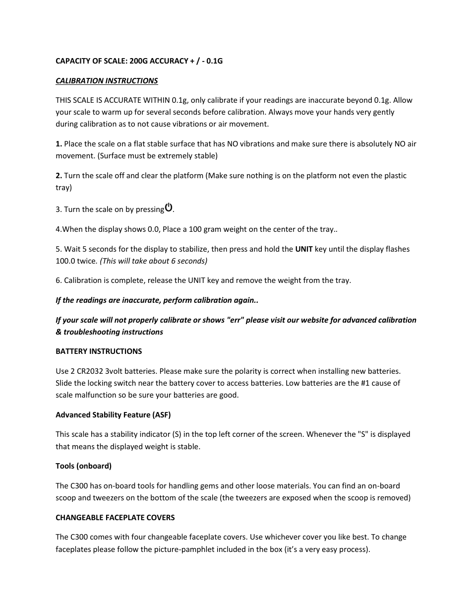 MyWeigh C300 User Manual | Page 3 / 4