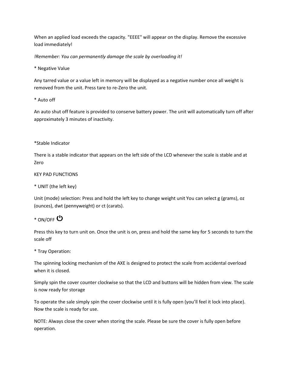 MyWeigh AXE300 User Manual | Page 4 / 5