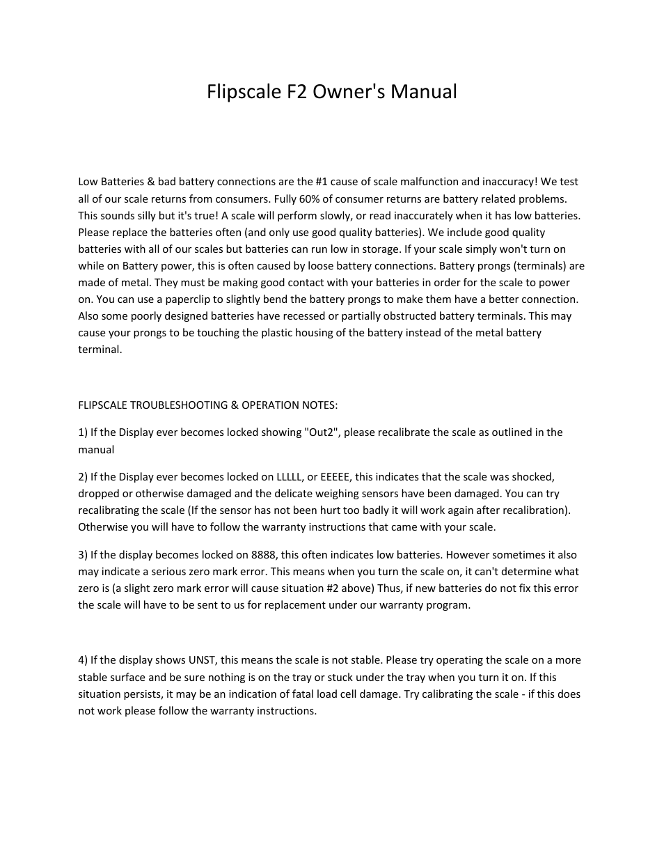 MyWeigh Flipscale F2 User Manual | 6 pages