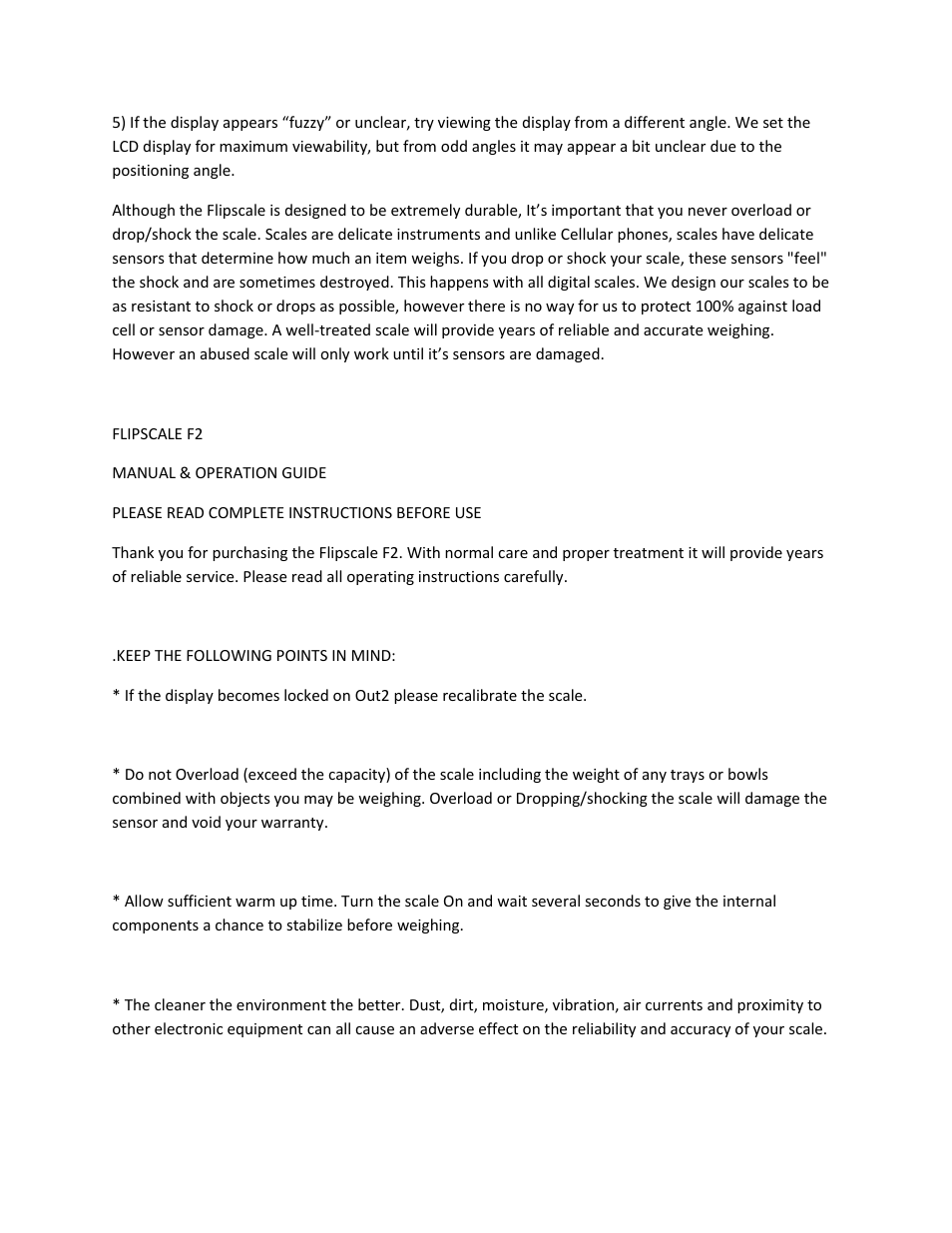 MyWeigh Flipscale F2 User Manual | Page 2 / 6